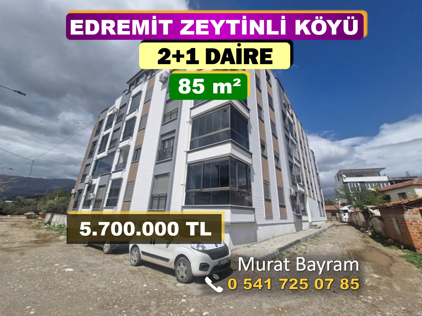 EDREMİT ZEYTİNLİ KÖYÜ’NDE SATILIK SIFIR 2+1 DAİRE