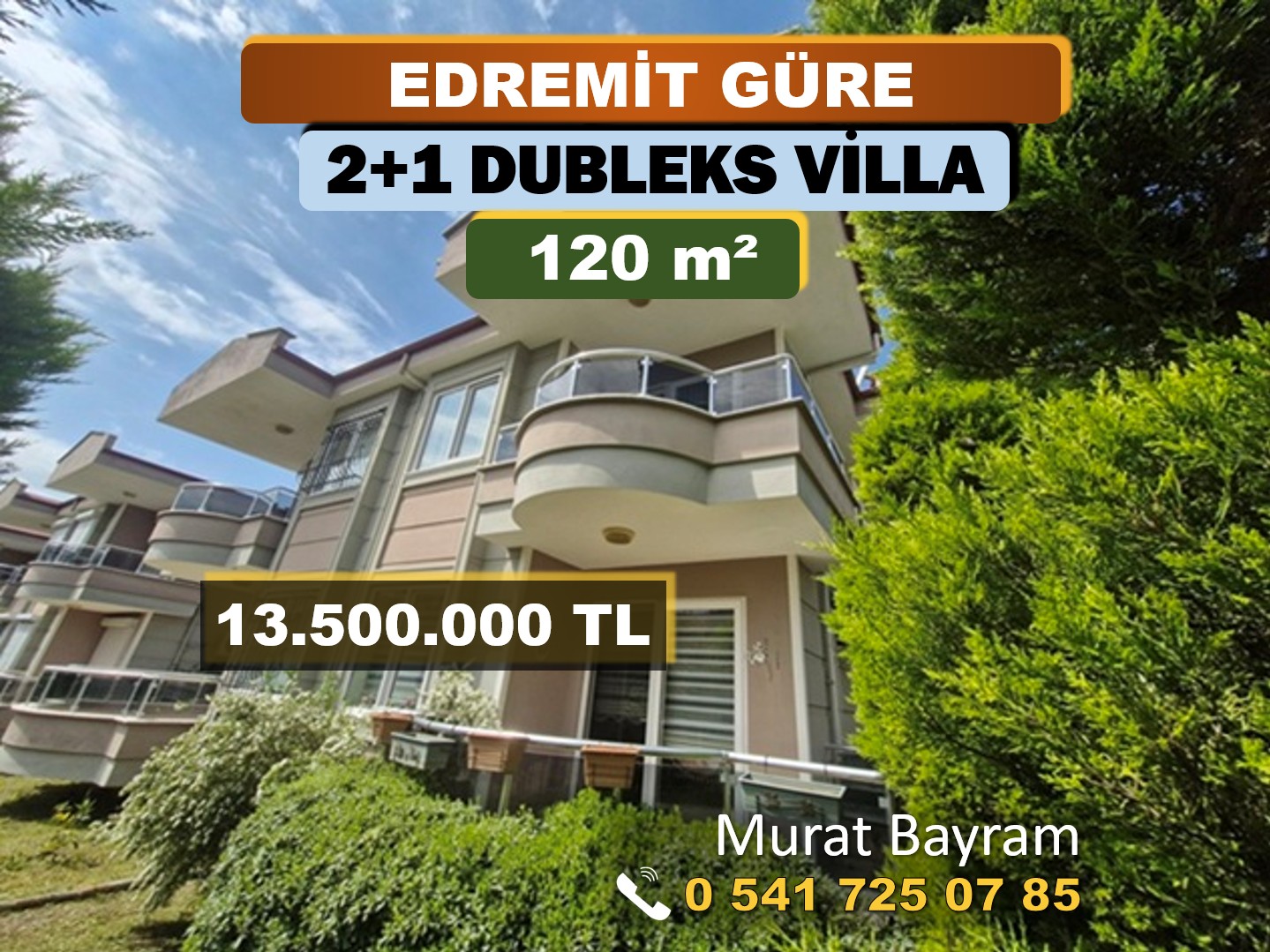 EDREMİT GÜRE’DE SİTE İÇİNDE SATILIK 2+1 DUBLEKS VİLLA