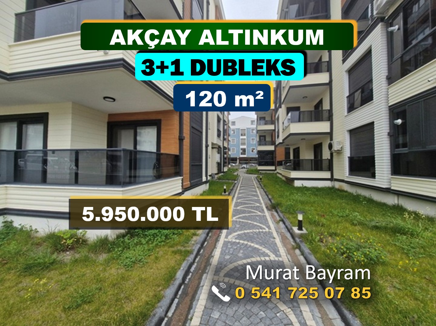 AKÇAY ALTINKUM’DA SİTE İÇİNDE SATILIK SIFIR 3+1 DUBLEKS