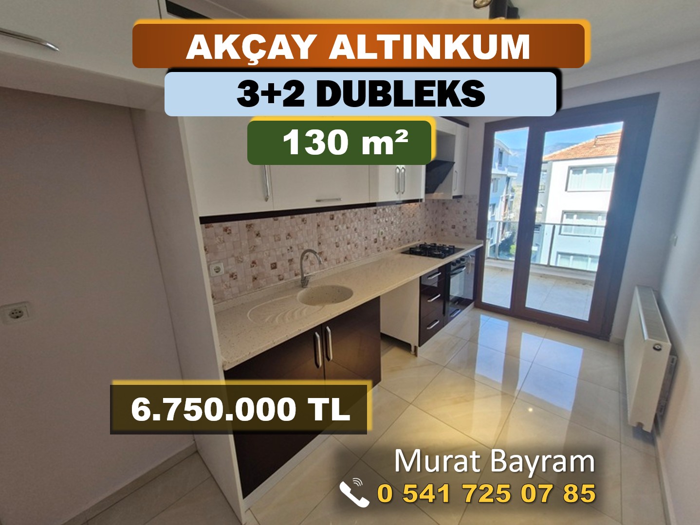 AKÇAY ALTINKUM SATILIK 3+2 GENİŞ TERASLI DAİRE